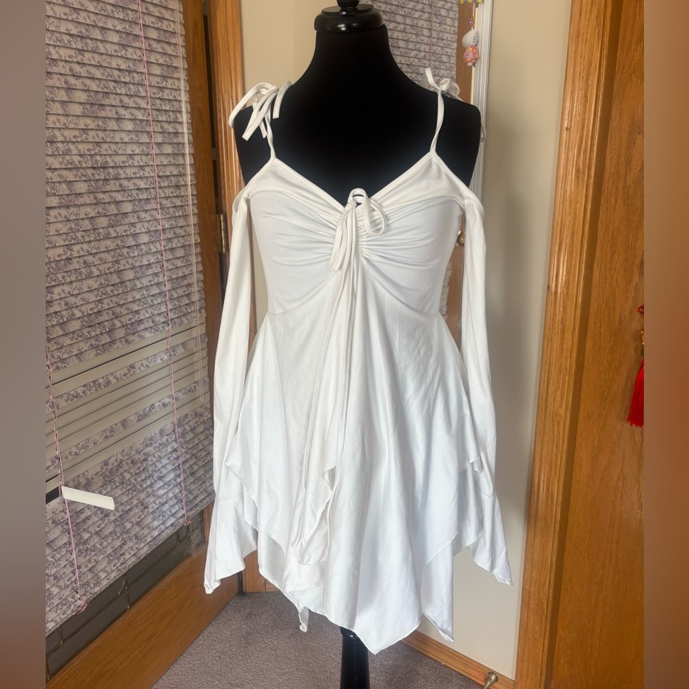 White Fairycore Dress w/ Sleeves
